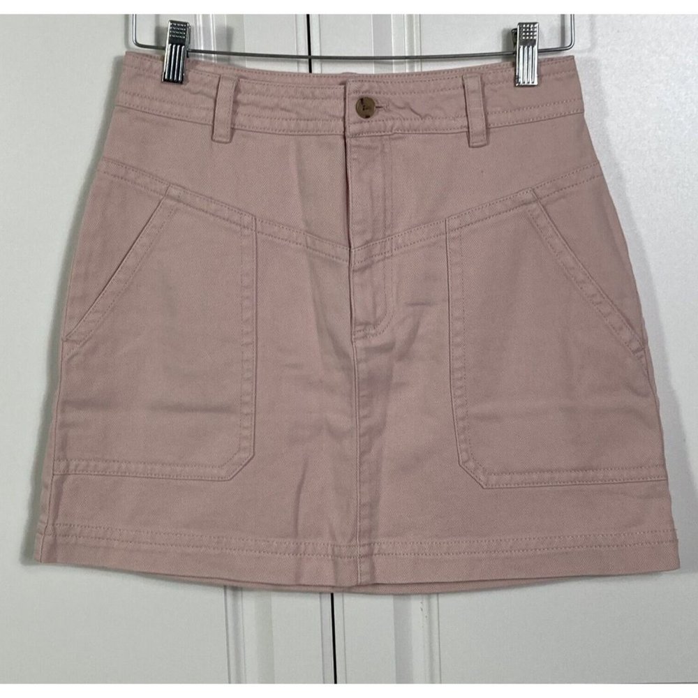 NWT Banana Republic Factory Size 4 Petite Cotton Twill Denim Utility Mini Skirt